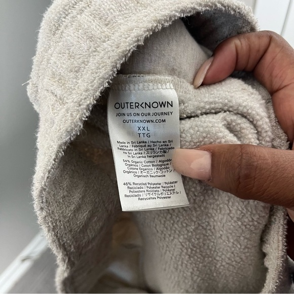 Outerknown Women Hightide Wide Leg Pant Medium Tan Wide Leg Pleated Cotton P - Picture 8 of 8